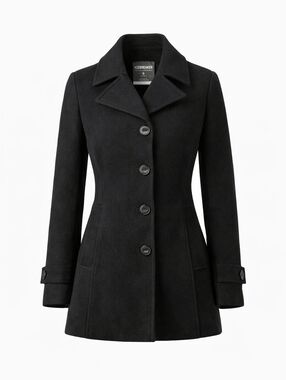 Icebreaker Black Merino Wool Peacoat Jacket Women’s Small | NZ Wool Winter Coat